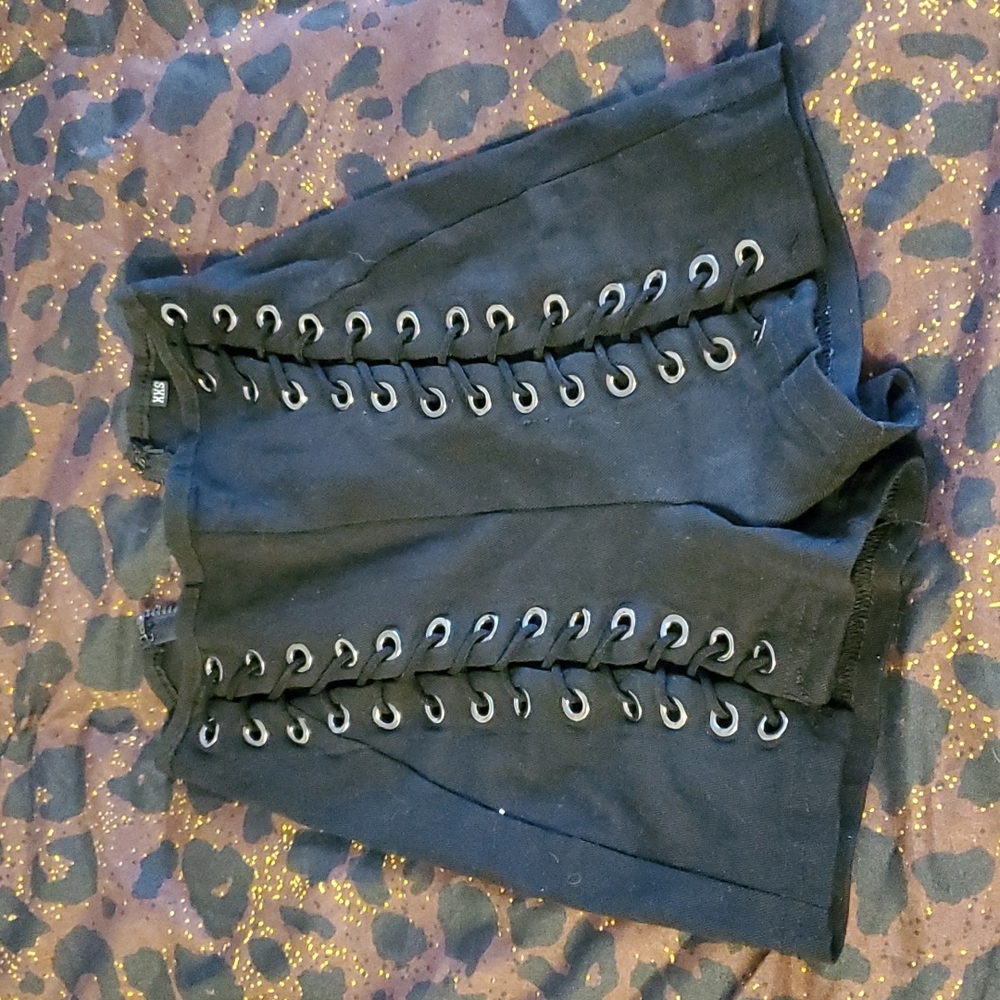 Xxs lace up high rise shorts